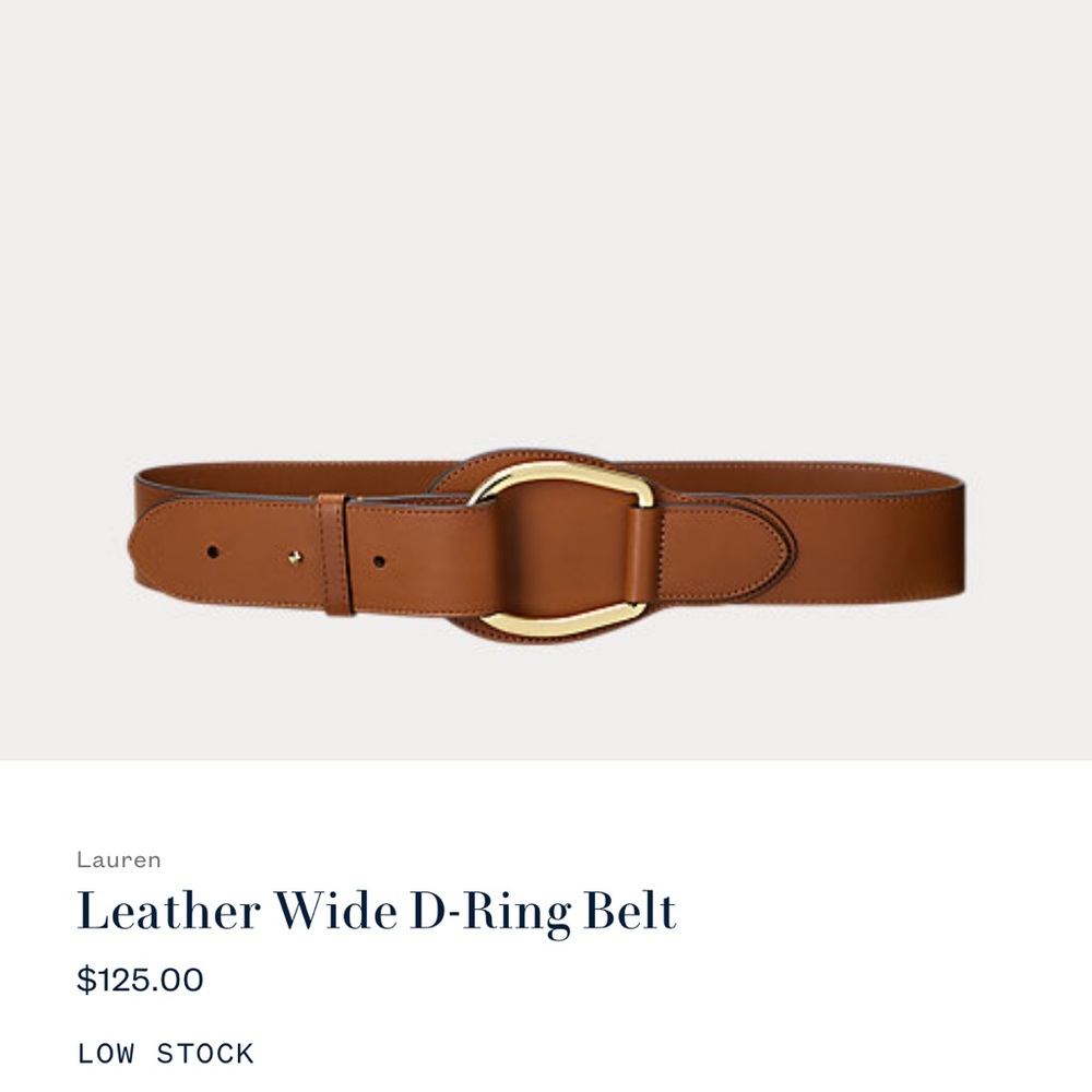 NWOT Lauren Ralph Lauren equestrian D ring belt size L